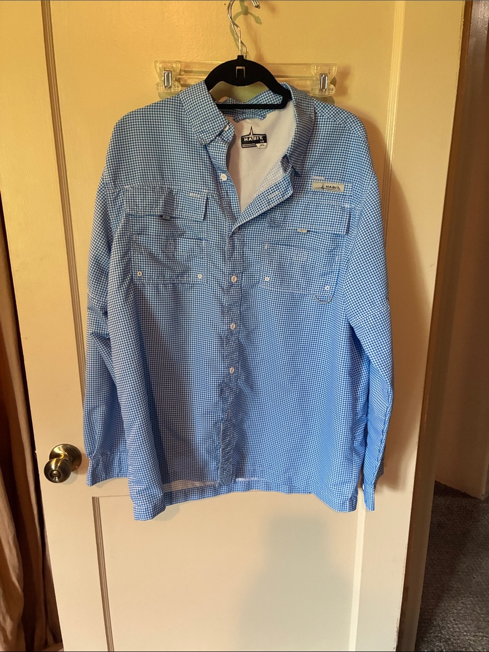 Habit Men’s Plaid Button-Down Shirt - Blue & Red and Blue & White - Picture 5 of 8